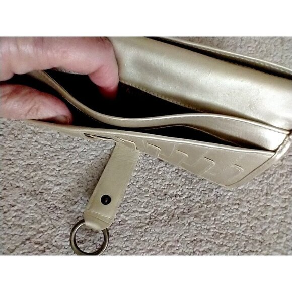 Wallet Bi-Fold Women's VELEZ Leather Organizer Small Clutch Matte Gold - 8x4x1 - Picture 9 of 13